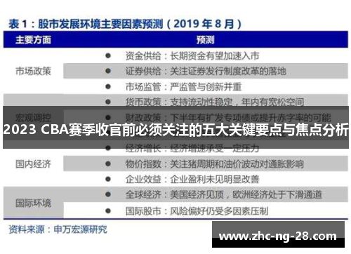 2023 CBA赛季收官前必须关注的五大关键要点与焦点分析 2023 CBA赛季收官前必须关注的五大关键要点与焦点分析